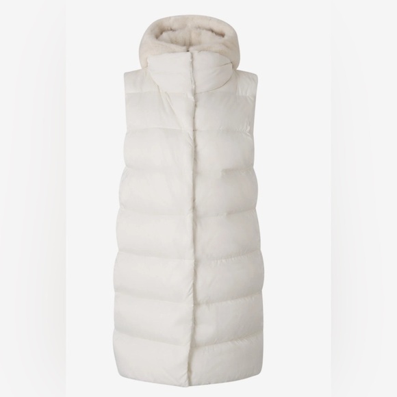 Herno women white goose down vest faux furNWT